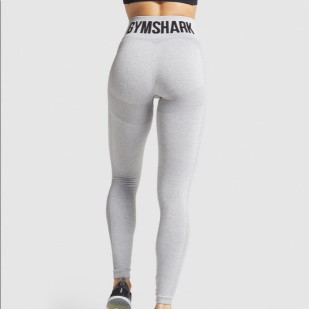 Gymshark Flex High Waisted Leggings - Light Grey Marl/Black